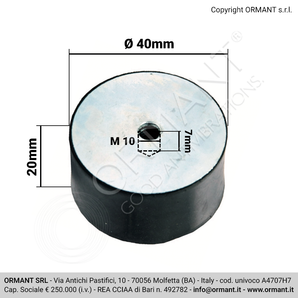 SPECIAL 2056/M10 TYPE E - PF 40/20 M10X7 SH.55